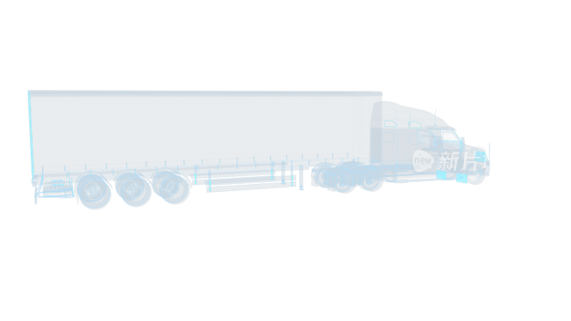 大卡车货运冷链运输车 科幻透明赛博朋克
