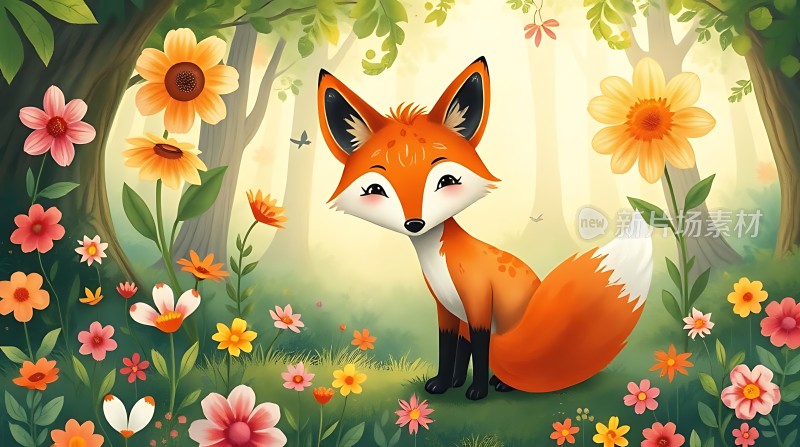 森林中的小狐狸