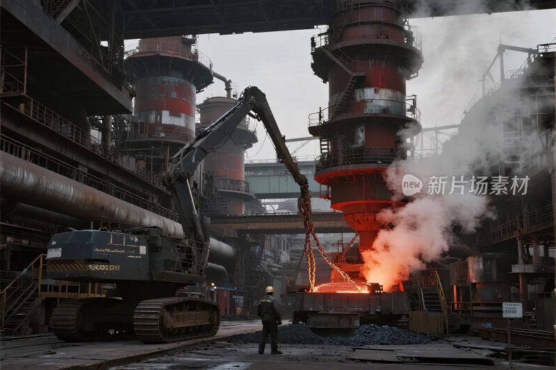 工业钢铁厂作业场景