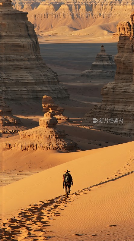 沙漠独行侠穿越金色沙丘的冒险之旅