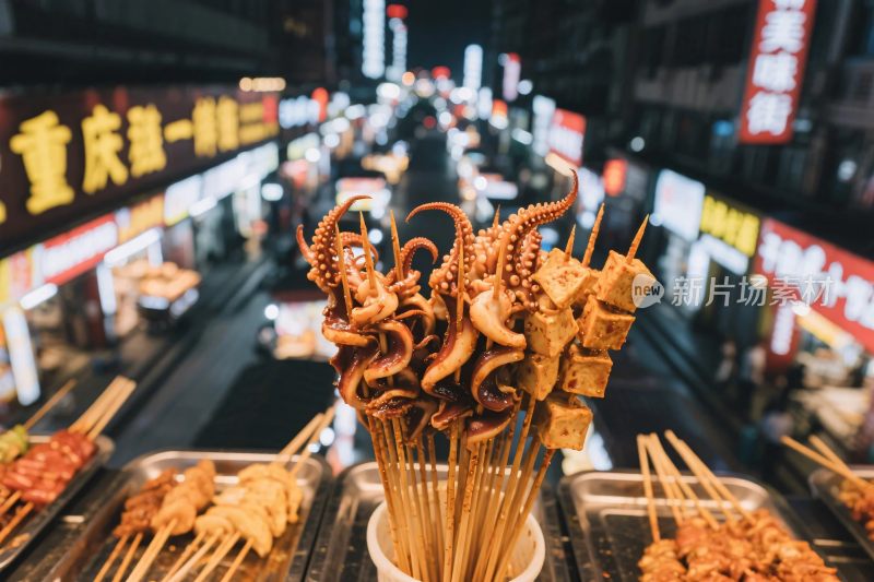 街头夜市小吃场景