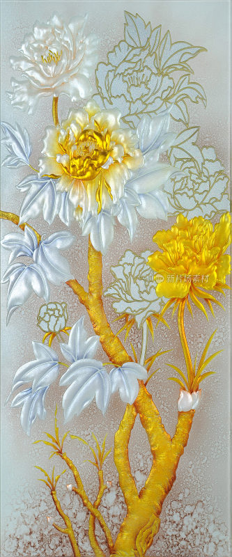 花开富贵牡丹屏风背景