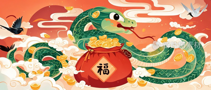 2025春节福龙喜庆新年创意设计图