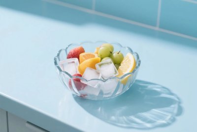 水果冰碗特写图