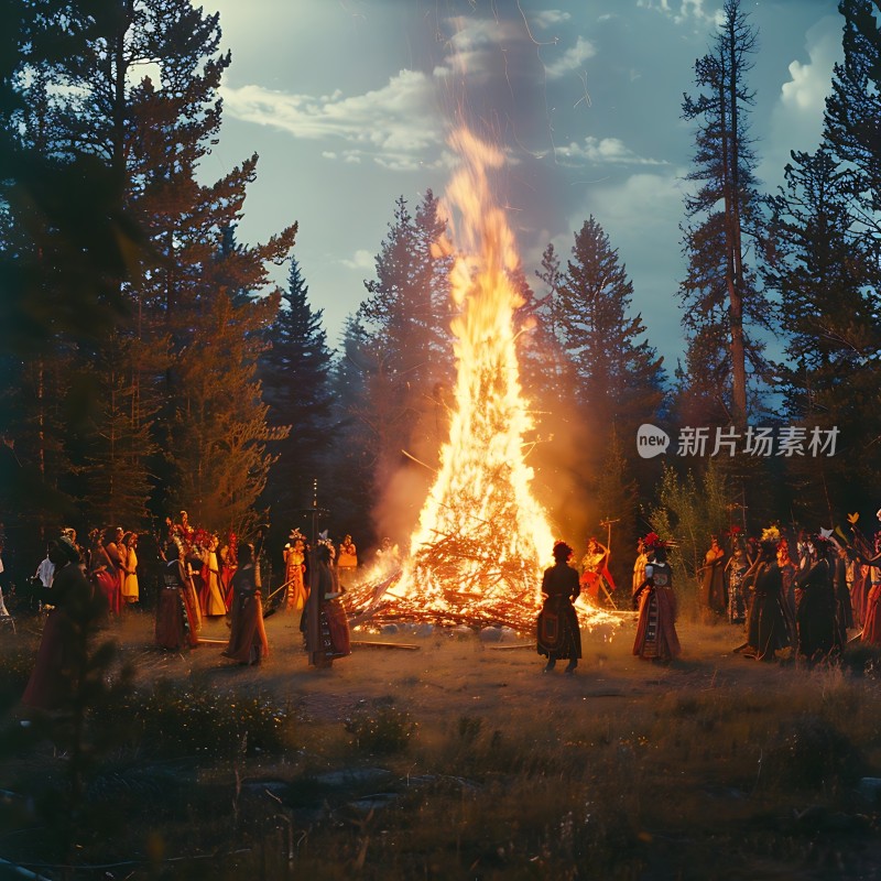 篝火晚会上的神秘聚会