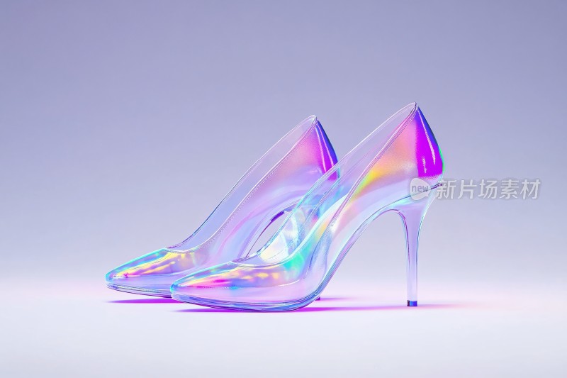 炫彩透明高跟鞋