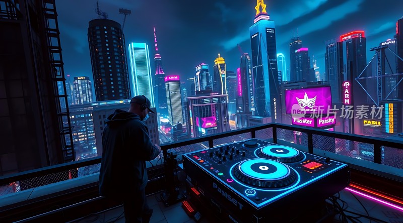 夜幕下的城市DJ