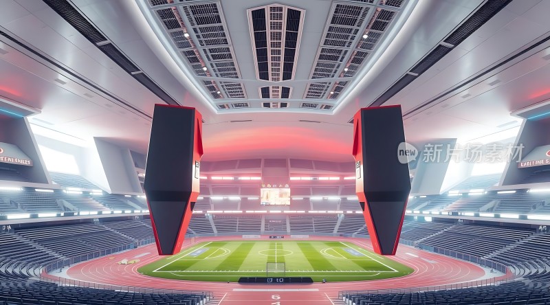 现代足球场内部全景展示
