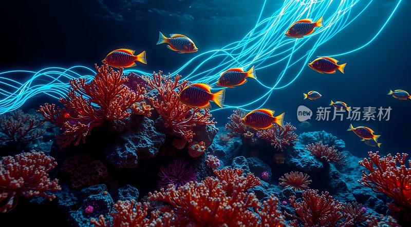 海底世界奇观色彩斑斓的小鱼与珊瑚共舞