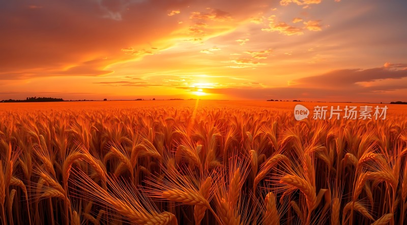 金色麦田日落时分