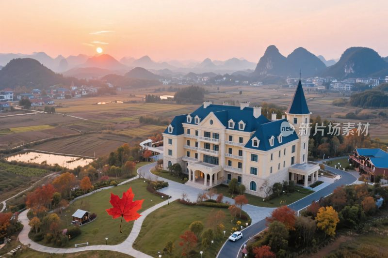 欧式建筑自然风光