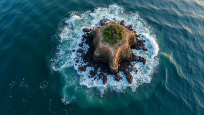 海浪拍打礁石的壮丽景象