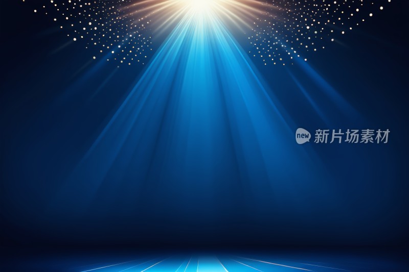 蓝色背景带有聚光灯和星星高清图片