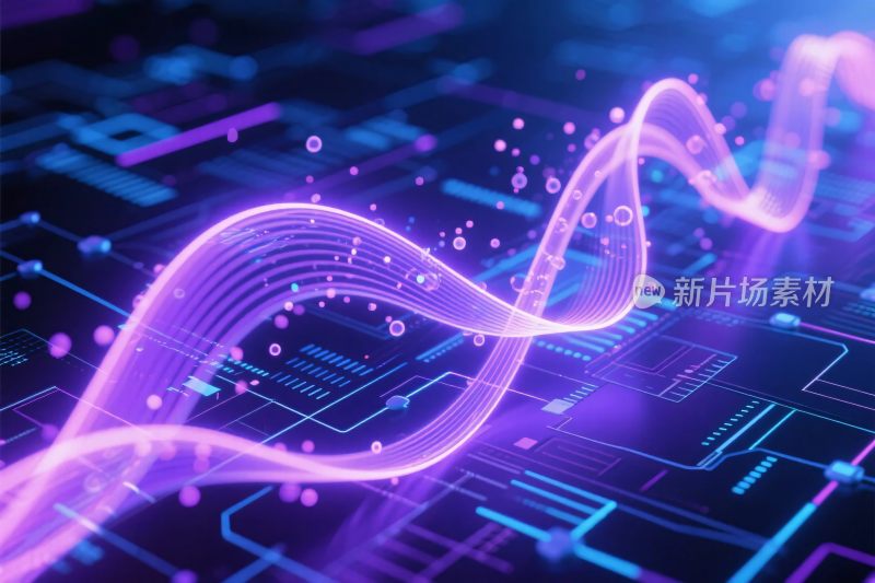 科技紫色彩光波形图
