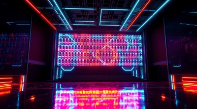 未来科技舞台霓虹灯光闪耀 未来科技舞台霓虹灯光闪耀
