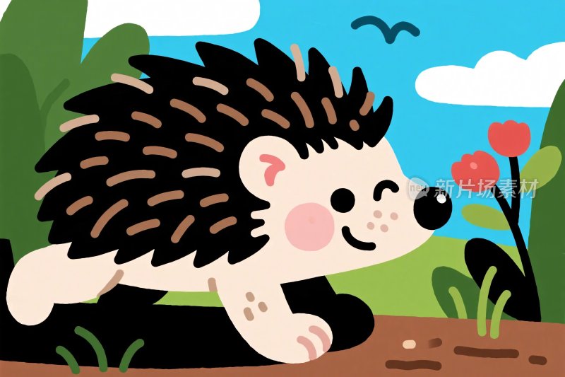 卡通刺猬插画