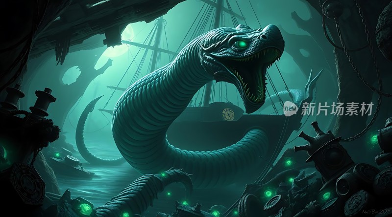 深海巨蟒与沉船