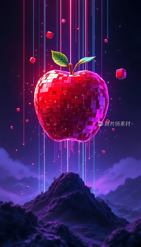 像素苹果与山丘
