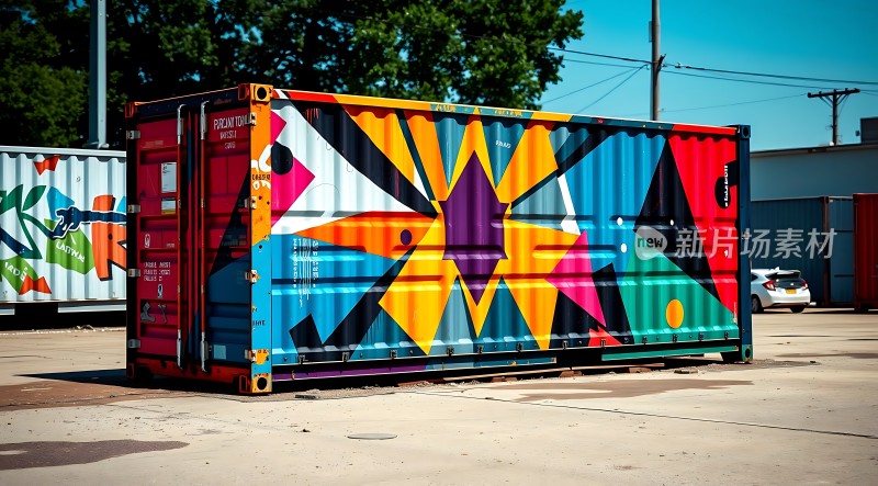 集装箱艺术色彩与几何的碰撞
