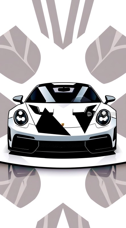 白色保时捷跑车未来科技感十足