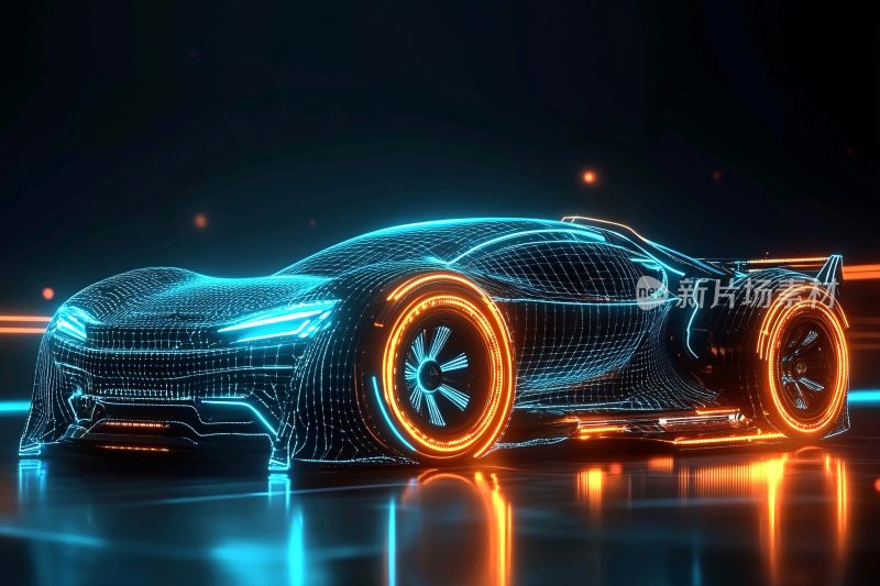 炫酷未来感科技跑车插画