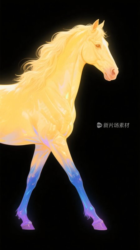 梦幻炫彩行走的发光马