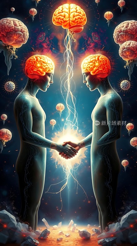 **心灵交流大脑之间的握手**