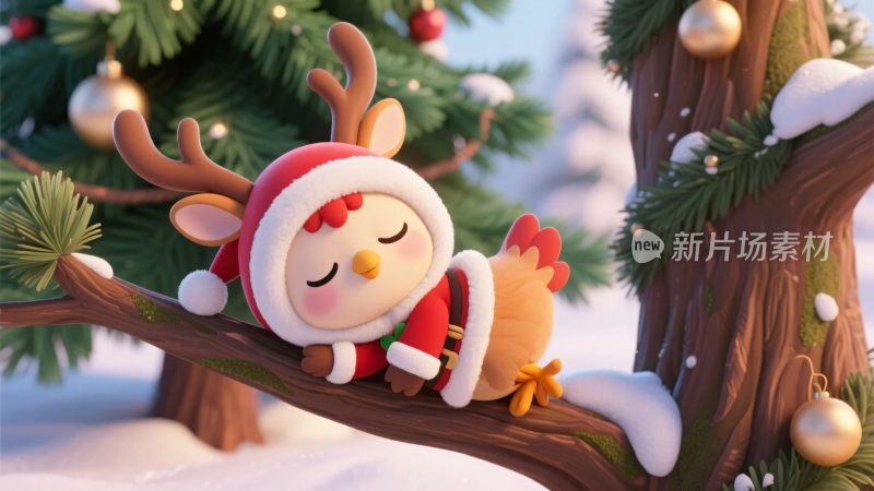 卡通驯鹿圣诞插画