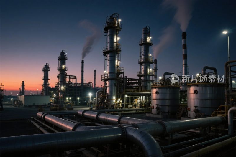工业基地夜景摄影