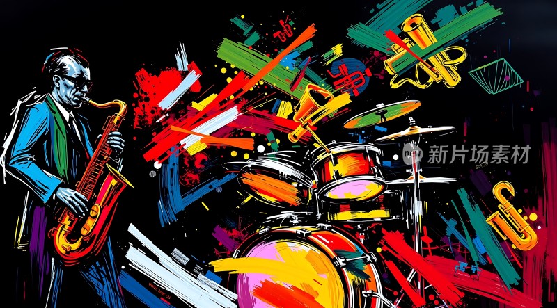 爵士乐手激情演奏