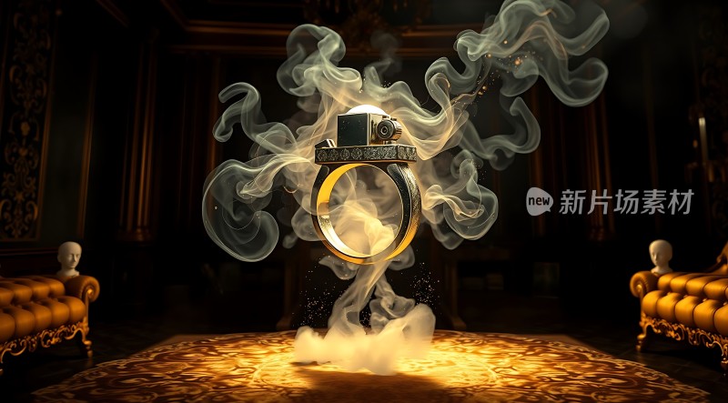 新片场素材 环绕戒指烟雾特效