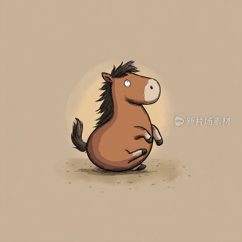 可爱卡通小马插画