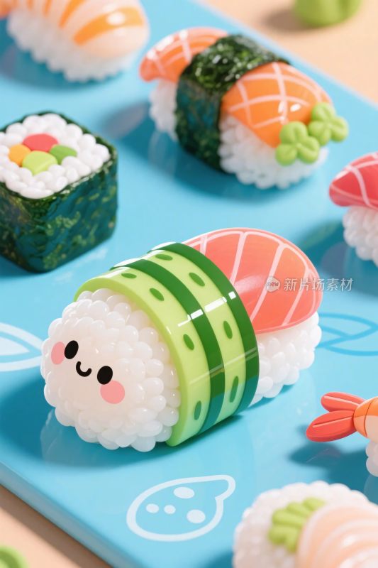可爱卡通寿司插画