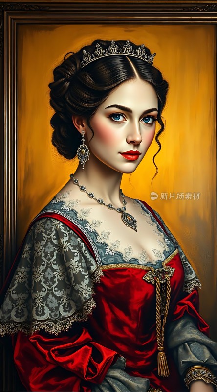 金色背景下的华丽公主