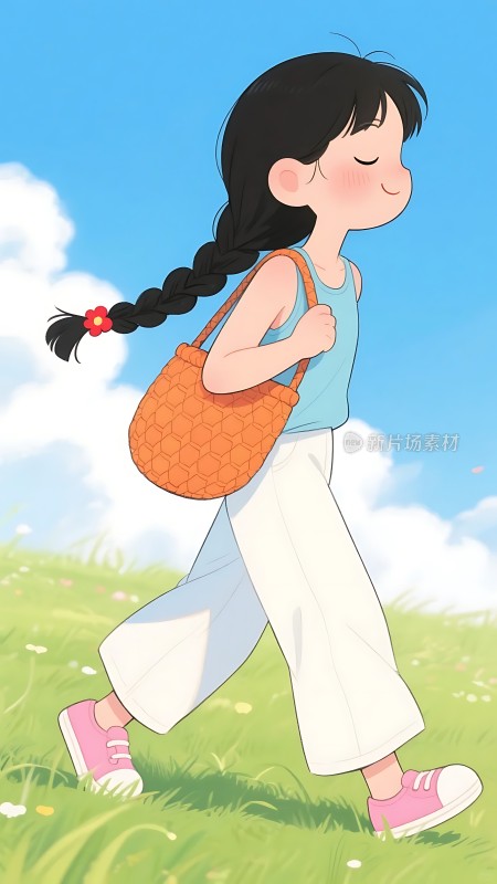 阳光下的快乐女孩