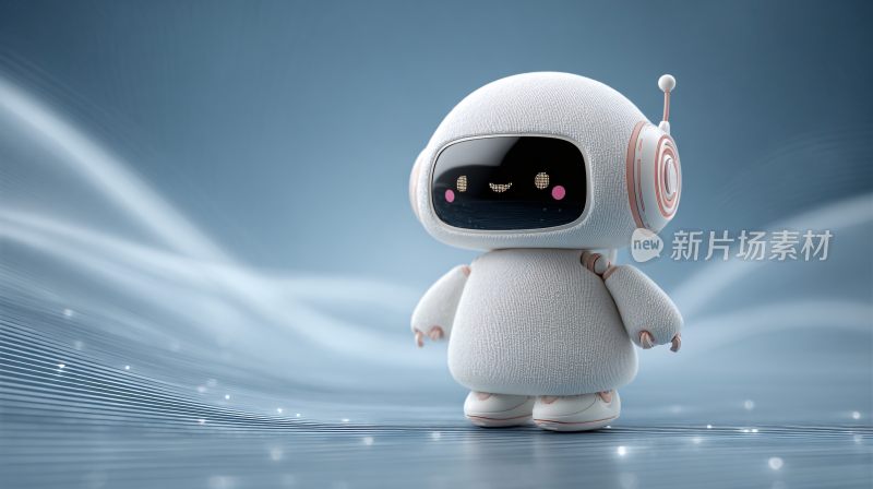 可爱白色卡通小机器人