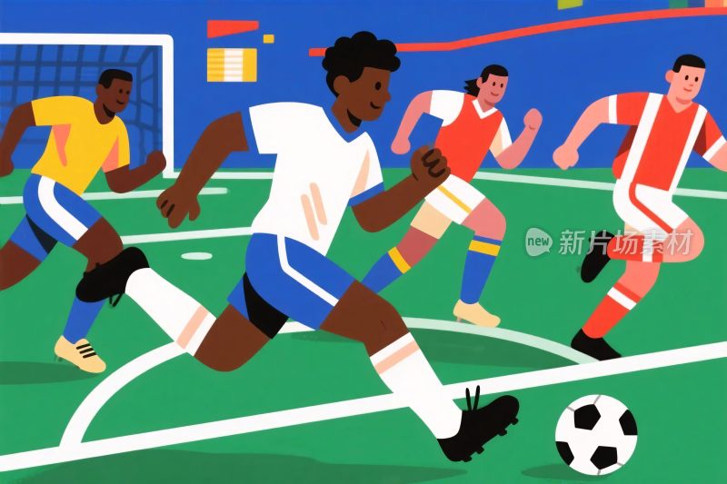 足球比赛插画场景