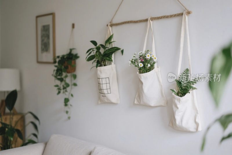 墙面布袋植物装饰