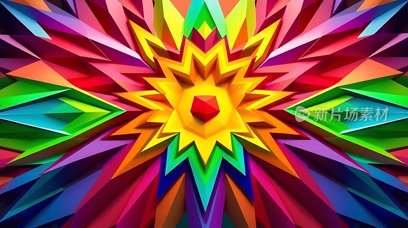 五彩斑斓的几何星形图案