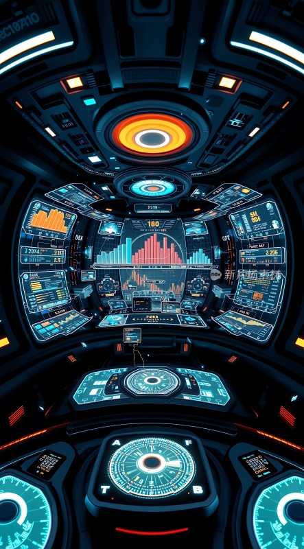 未来科技驾驶舱全息数据展示操作面板设计