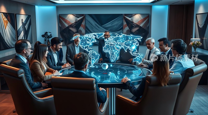 商务会议讨论全球策略