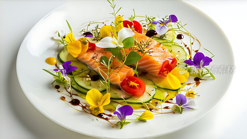 美味三文鱼拼盘