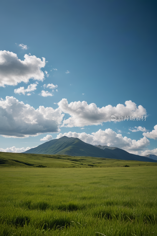 一大片田野一座高山清风景图片