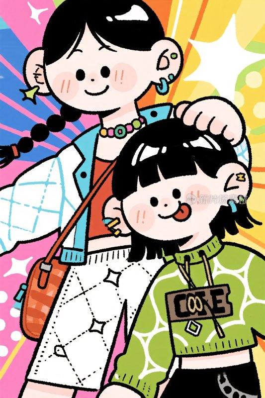 卡通小女孩插画