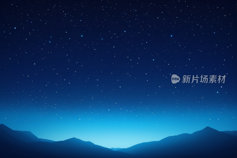 星空夜空群山繁星高清背景纹理图片