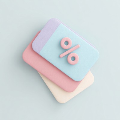 彩色带百分比符号的卡片 彩色带百分比符号的卡片