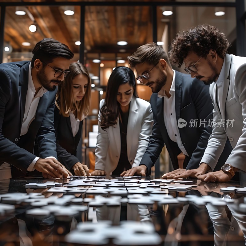 团队协作共同完成拼图挑战