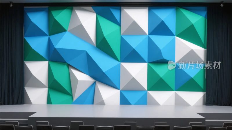 多彩几何立体背景墙