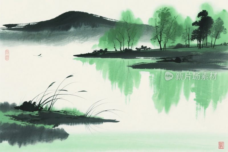 水墨山水风景画