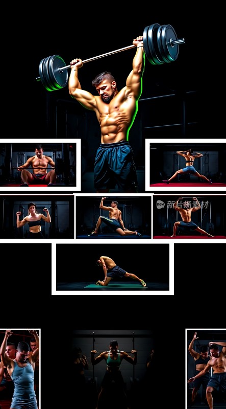 健身达人展示力量与魅力